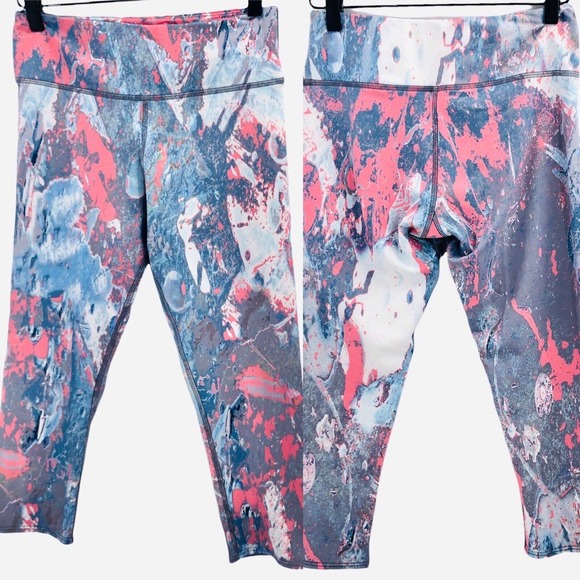 Onzie Flow Womens Size M/L Yoga Printed Compression Capris Activewear Leggings - Picture 6 of 6